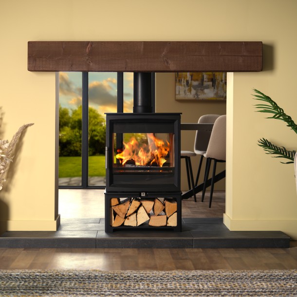 Charlton & Jenrick Fireline Woodtec 8kW doorkijk houthaard