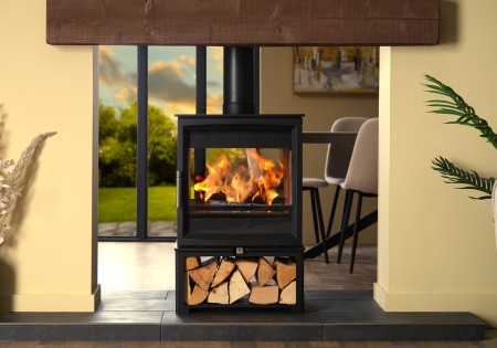 Charlton & Jenrick Fireline Woodtec 8kW doorkijk houthaard